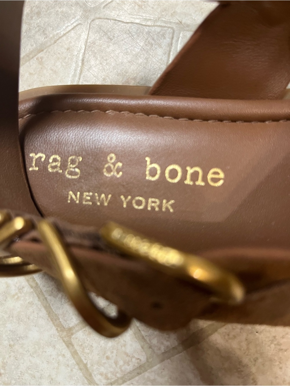 rag & bone Brown Suede Crisscross Buckle Sandals - Picture 4 of 4